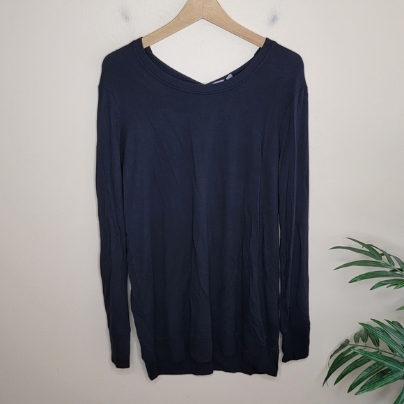 Athleta | Coaster Criss Cross Open Back Sweatshirt in Black Size Medium - Picture 1 of 5